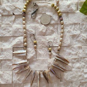 Abalone Shell Spikes & Pearls